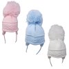 KIDS6256: Baby Cross Knit, Large Pom Hat (0-6 Months)